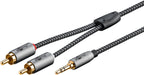 EAN 4040849652899 - Goobay 65289 cable de audio 3 m 3,5mm 2 x RCA Negro, Plata imagen 1