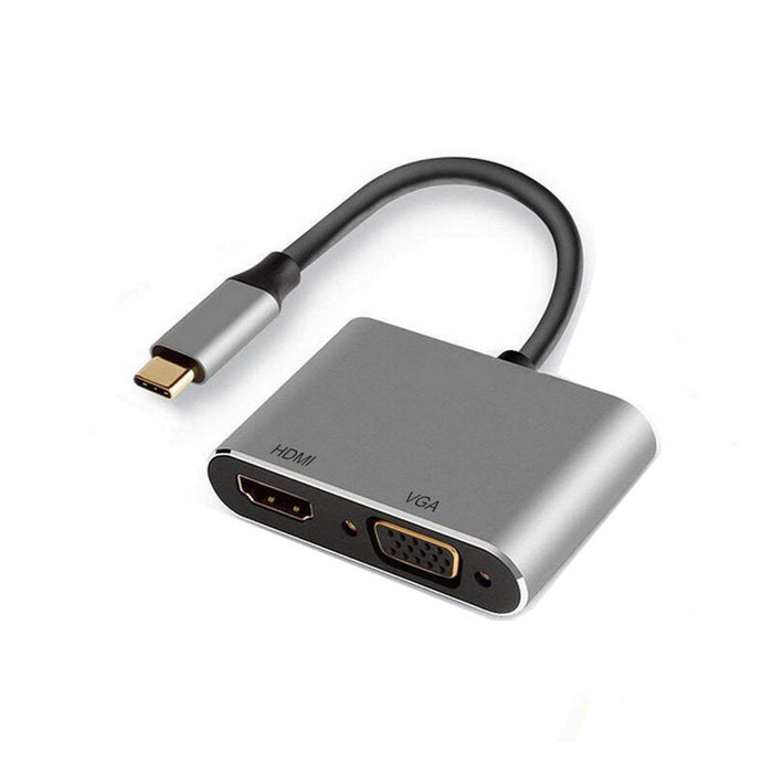 Adaptador Ewent Usb Tipo C A Hdmi 4k  Y Vga 15cm - Macho Hembra