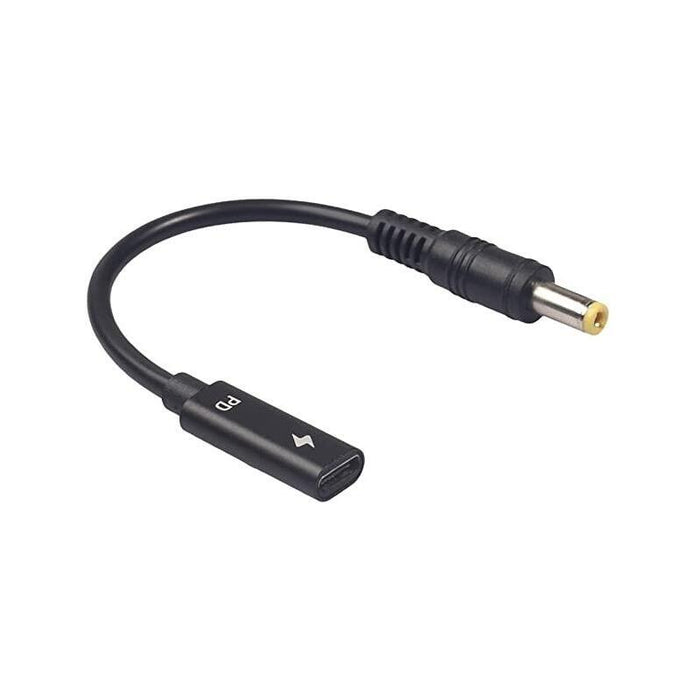 Adaptador Usb-C Hembra A 5.5x2.5mm Macho 65w De 15cm