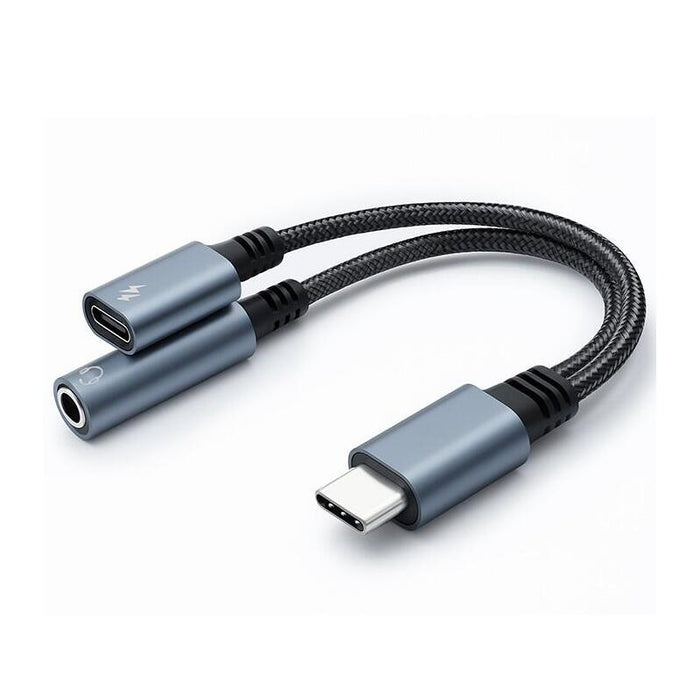 Adapter Usb-C 2w1 Usb-C Jack 3.5mm Pd 15w 10cm
