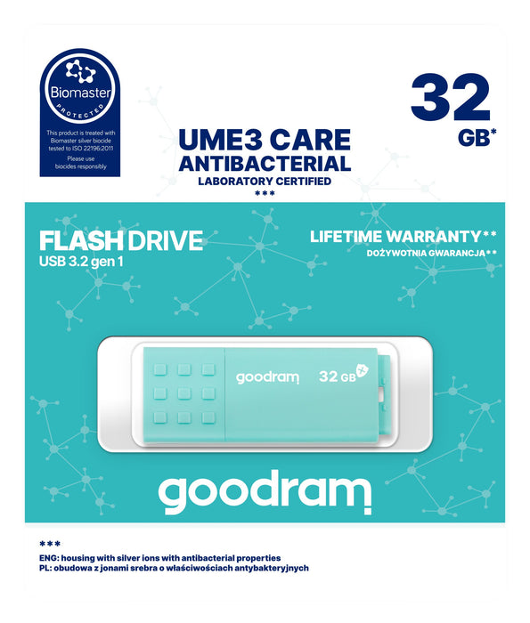 EAN 5908267961445 - Goodram UME3 unidad flash USB 32 GB USB tipo A 3.2 Gen 1 (3.1 Gen 1) Turquesa imagen 10