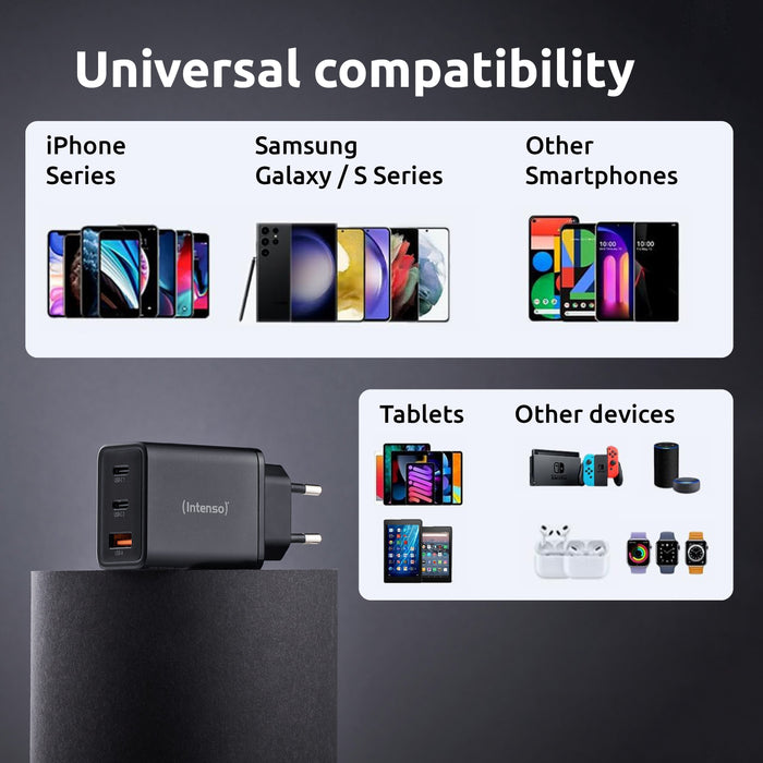 EAN 4034303035946 - Intenso 7806510 adaptador e inversor de corriente Interior 65 W Negro imagen 3