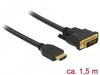 EAN 4043619856534 - DeLOCK 85653 adaptador de cable de vídeo 1,5 m HDMI tipo A (Estándar) DVI Negro imagen 1