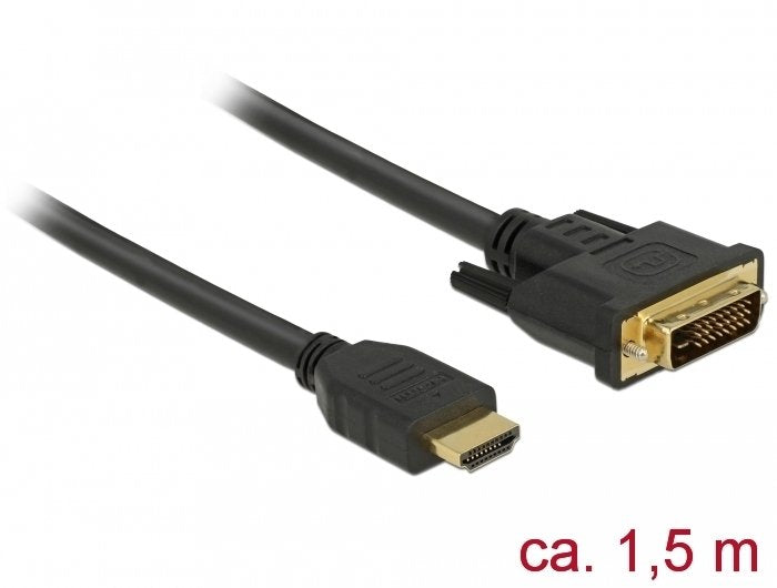 EAN 4043619856534 - DeLOCK 85653 adaptador de cable de vídeo 1,5 m HDMI tipo A (Estándar) DVI Negro imagen 1