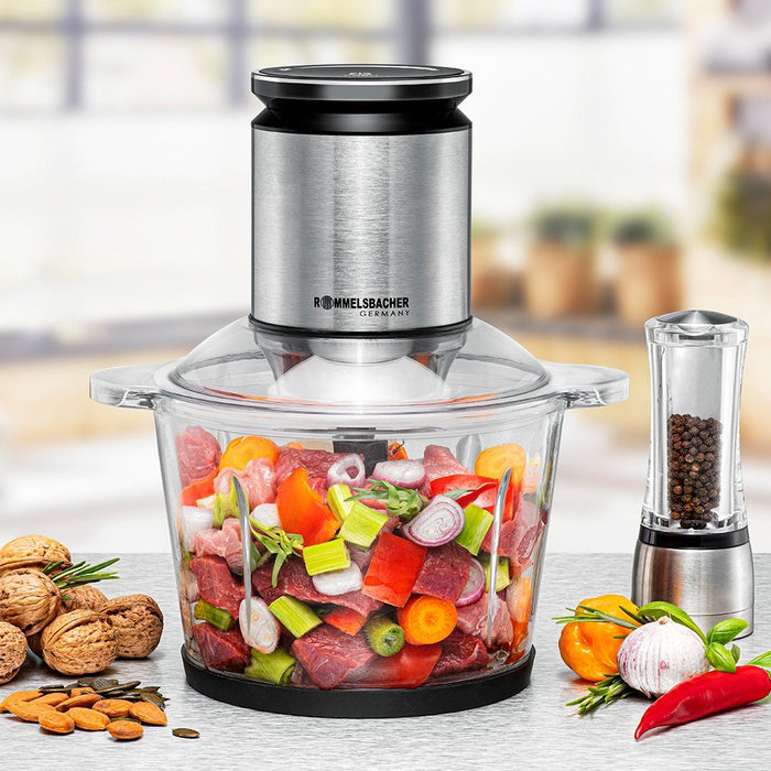 EAN 4001797854506 - Rommelsbacher MZ 800 picadora eléctrica de alimentos 2,7 L 800 W Negro, Acero inoxidable imagen 3