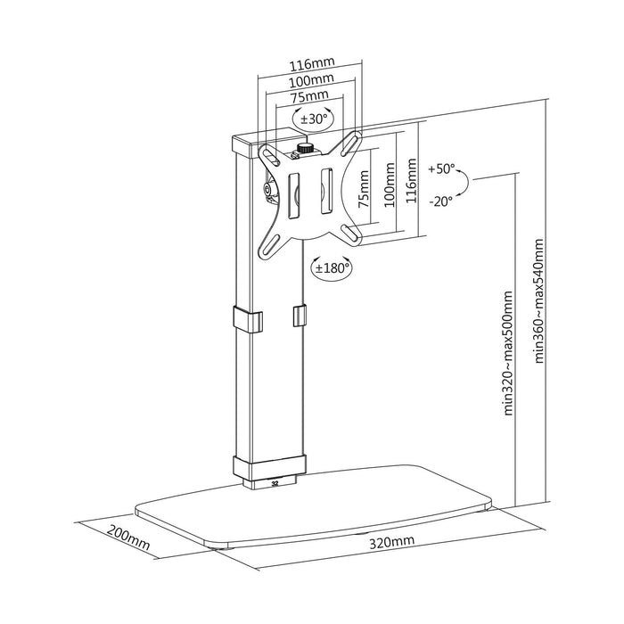 EAN 8436574706123 - AISENS DT32TSR-115 soporte para monitor 81,3 cm (32") Escritorio imagen 8