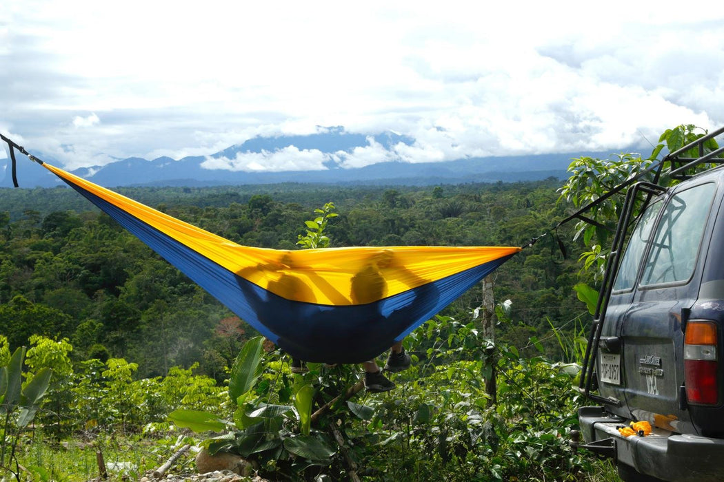 EAN 4030454006347 - AMAZONAS Adventure Hammock XXL Hamaca colgante 2 personas(s) Nylon, Antidesgarros Azul, Amarillo imagen 6