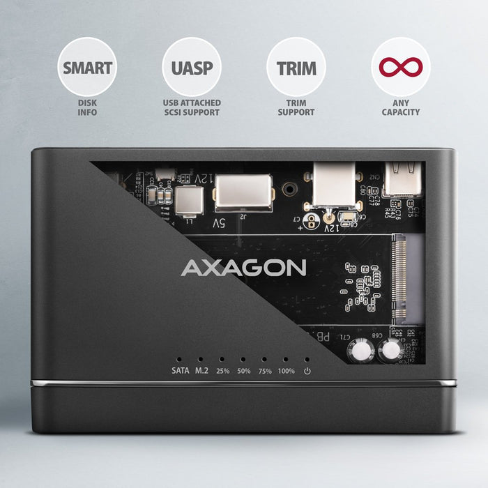 EAN 8595247907332 - Axagon ADSA-CC USB-C 10Gbps - NVMe M.2 SSD & SATA 2.5/3.5 SSD/HDD CLONE MASTER 2 - Digital/Daten - NVMe U imagen 7