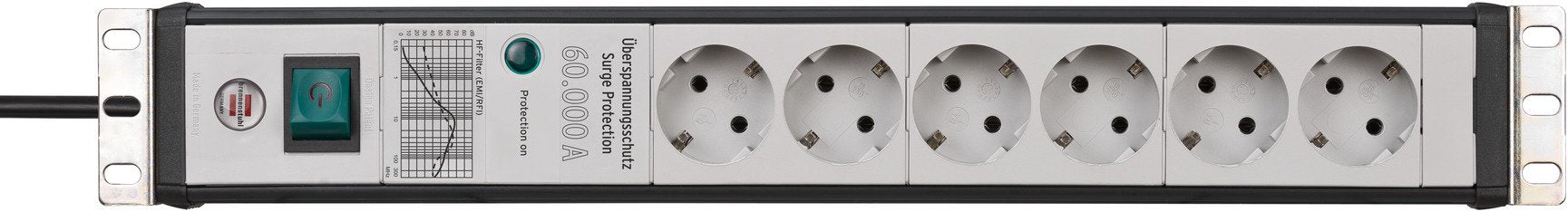 EAN 4007123674886 - Brennenstuhl 1156057696 base múltiple 3 m 6 salidas AC Interior Negro, Gris claro imagen 1