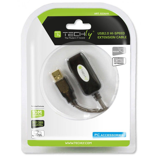 EAN 8054529023646 - Techly IUSB-REP10TY cable USB USB 2.0 10 m USB A Negro imagen 2