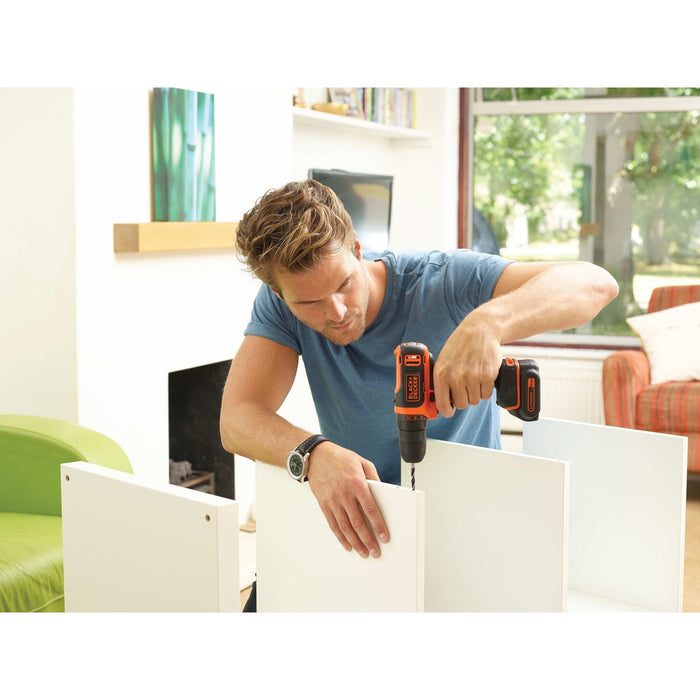 EAN 5035048631812 - Black & Decker BDCDD12-QW taladro Sin llave Negro, Naranja imagen 4