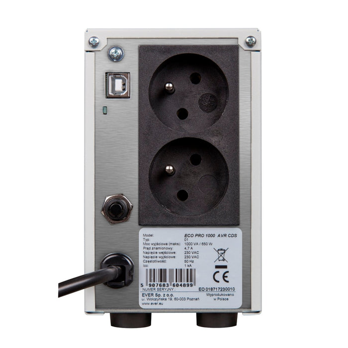EAN 5907683604905 - Ever ECO PRO 1200 AVR CDS sistema de alimentación ininterrumpida (UPS) Línea interactiva 1,2 kVA 780 W 2  imagen 3