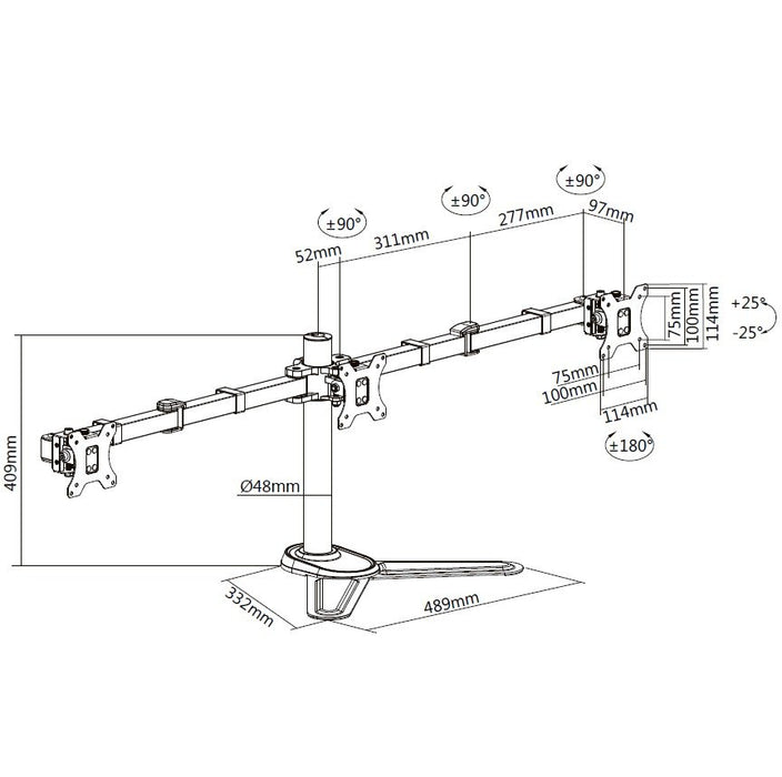 EAN 4015867222942 - Equip 650125 soporte para monitor 68,6 cm (27") Escritorio Negro imagen 7
