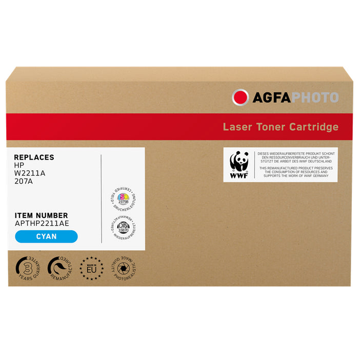 Agfa Photo Tóner Compatible  Hp W2211a 207a  Cian Apthp2211ae  1250 Copias