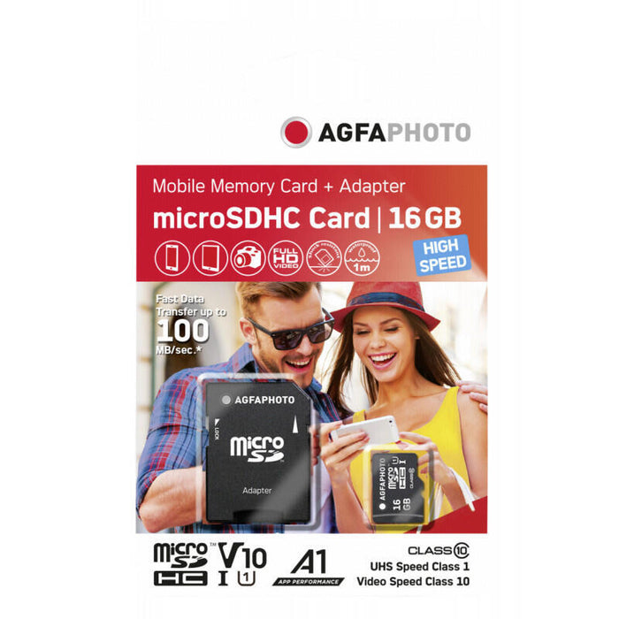 Agfaphoto Microsdhc Uhs-I 16gb High Speed Class 10 U1 + Adapter