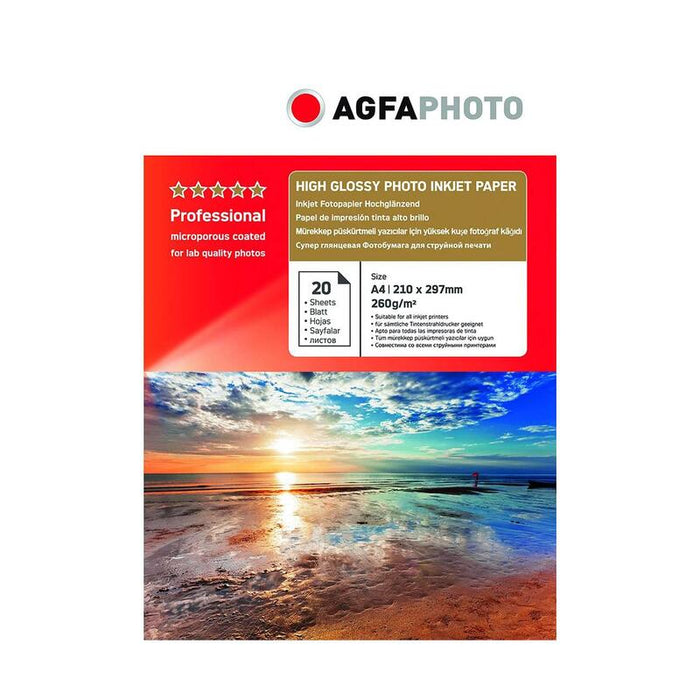Agfaphoto Profesional Papel Foto High Gloss 260g A4 20 Hojas