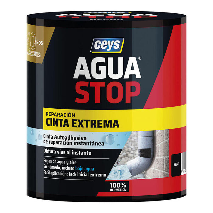 Agua Stop Cinta Extrema Negra 10 Cm X 1,5 M