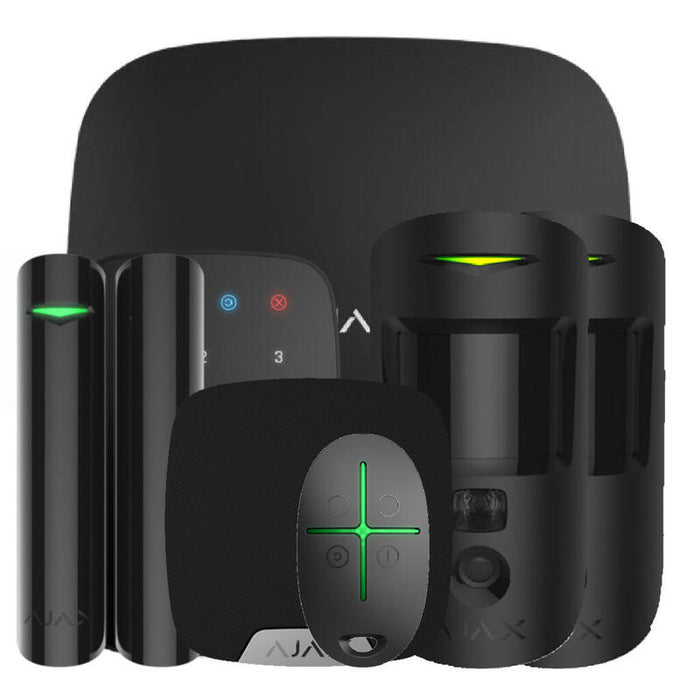 Ajax Hub2kit2g-Dp-Phod-Sc-Bl Kit Ajax Negro. Hub2 + 2motioncamphod + Doorprotect Plus + Spacecontrol + Keypad + Homesiren