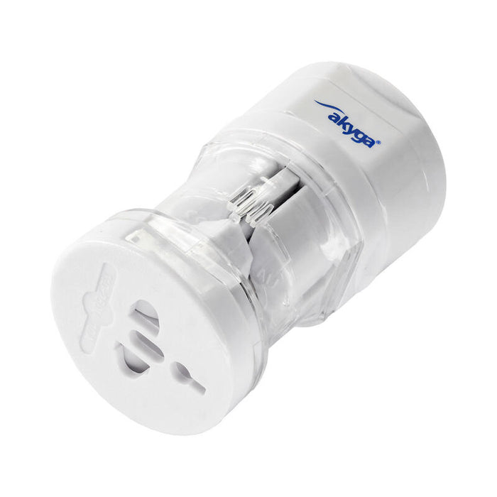 Akyga Adaptador De Viaje  Ac Ak-Ad-61 Worldwide White