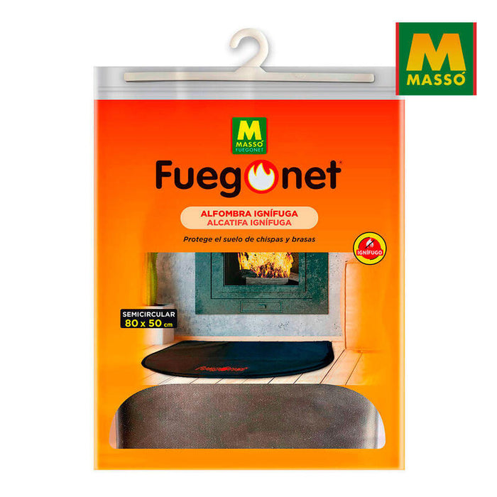 Alfombra Ignífuga Semicircular 80x50cm Fuegonet 231437s Massó