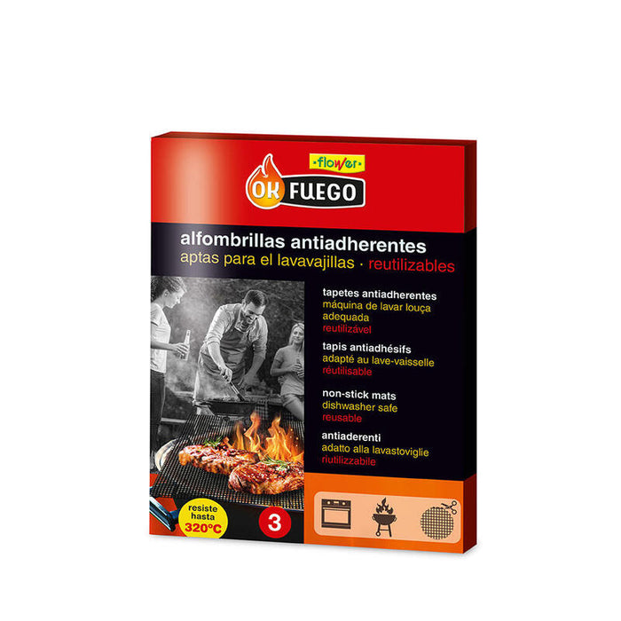 Alfombrilla Antiadherente Para Bbq, 3 Unidades