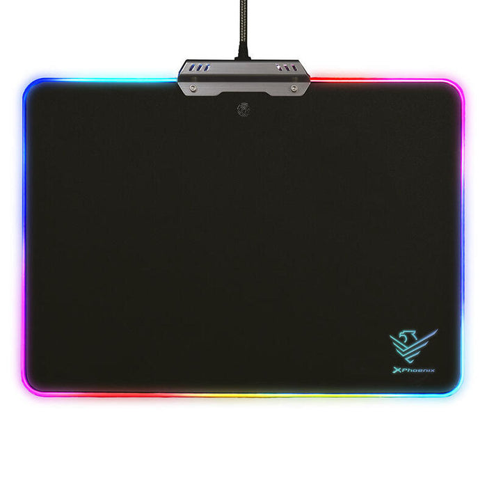 Alfombrilla Phoenix Gaming Rgb / 10 Modos De Iluminacion / Rigida Aluminio/ Usb / Negro