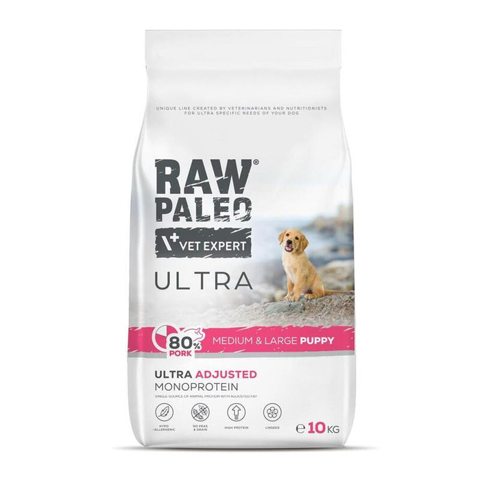 Alimento Seco Para Perros Raw Paleo Ultra Pork Medium & Large Puppy  10kg