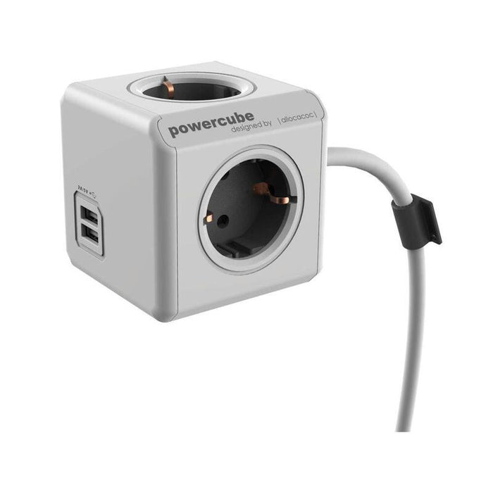 Allocacoc Powercube Extended Usb Incl. 1,5m Cable Gris Tipo F