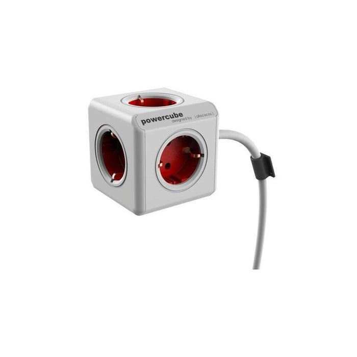 Allocacoc Powercube Extendido Incl. 1,5 M Cable Rojo Tipo F