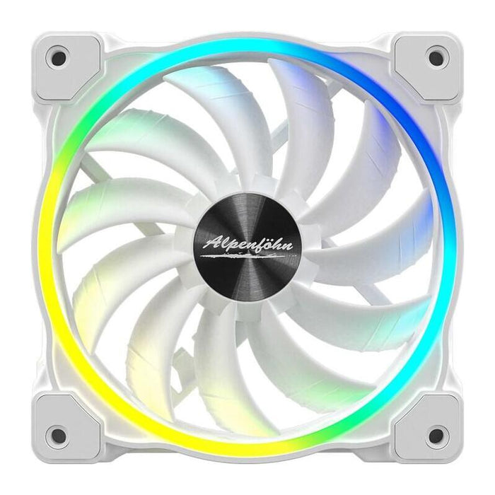 Alpenfohn Wing Boost 3 White 120mm Addressable Rgb High Speed Pwm Fan - Triple