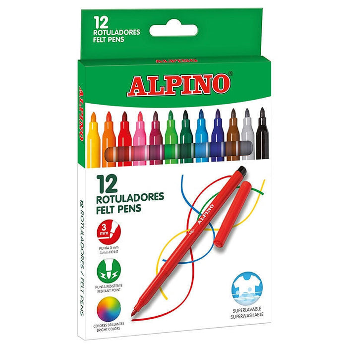 Alpino Estuche 12 Rotuladores Standard Colores Surtidos