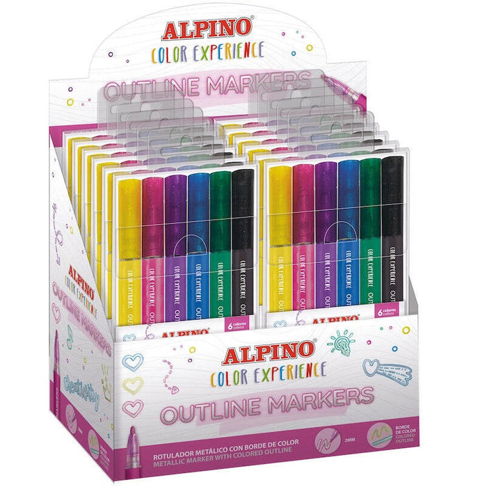 Alpino Rotulador Metálico Creativity Borde De Color 2mm Estuche De 6 C/Surtidos
