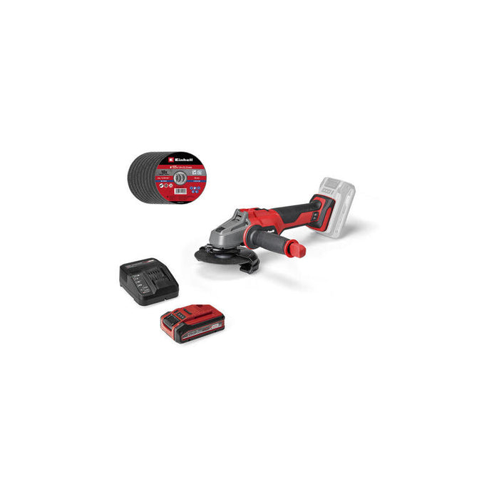 Einhell Professional Akku-Winkelschleifer Axxio 18/125, 18volt (Rojo/Negro, Li-Ion Plus Akku 4,0ah) 4326647