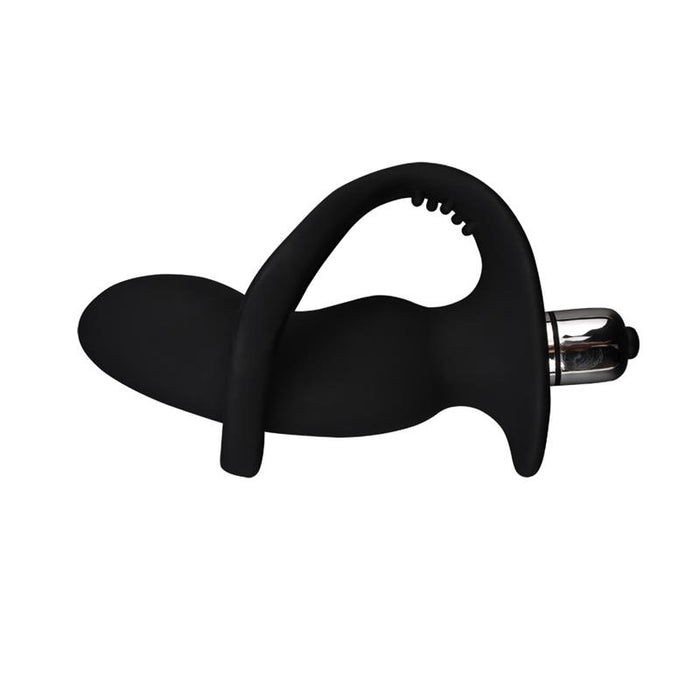 Anillo Para El Pene Con Plug Anal Negro