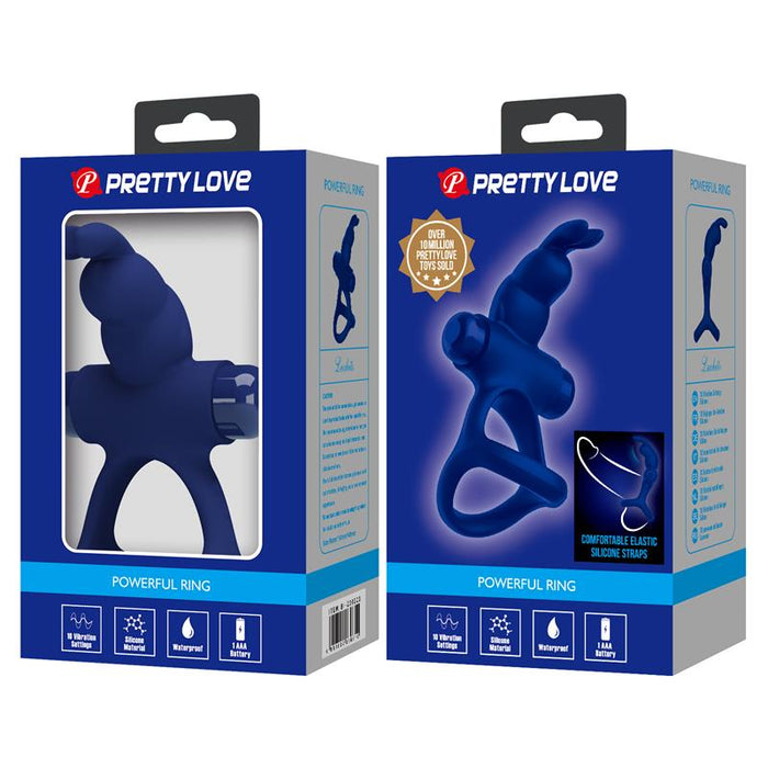 Pretty Love - Luchito Doble Anillo Vibrador Rabbit Azul