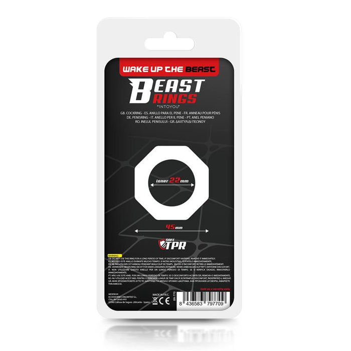 Anillo Para El Pene Poligonal Súper Flexible 2.2 Cm Negro