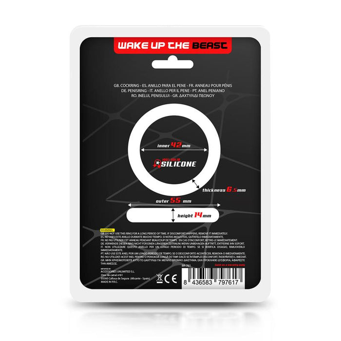 Anillo Para El Pene Silicona Sólida 4.2 Cm Negro