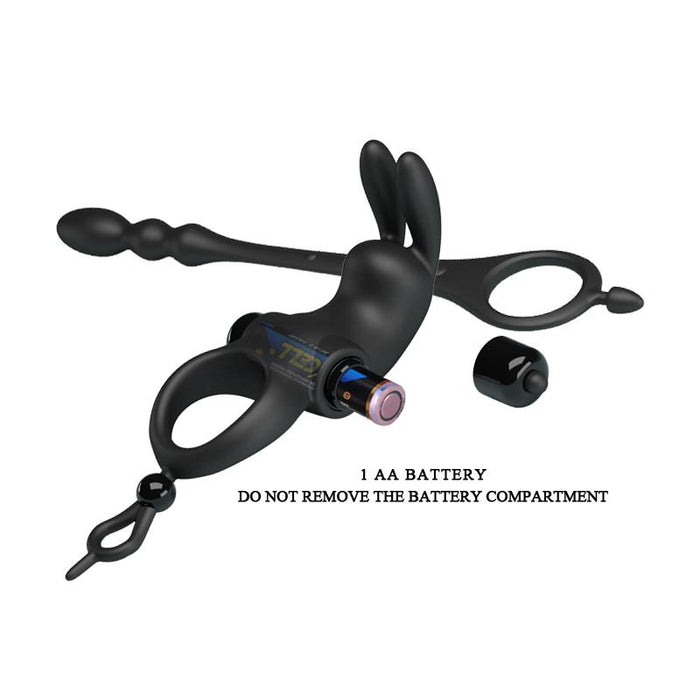 Anillo Vibrador Con Cadena Anal Desmontable