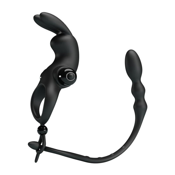 Anillo Vibrador Con Cadena Anal Desmontable