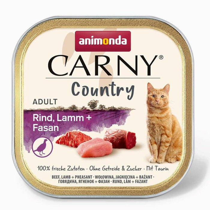 Animonda Carny Country Beef, Cordero + Faisán - Comida Húmeda Para Gatos - 100 G