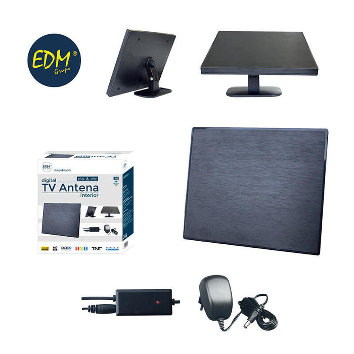 Antena Uhf Interior Tv Edm 470-862 Mhz Design Series 188x155x13,5mm