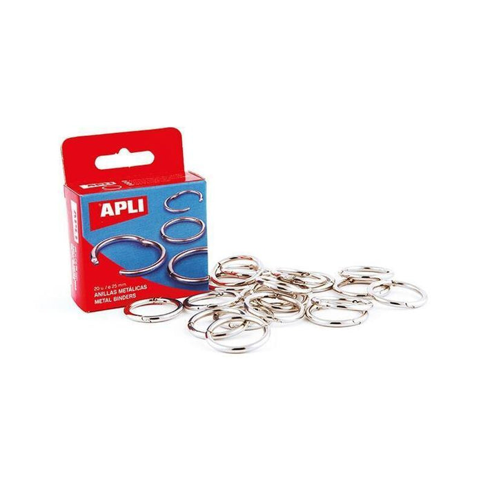 Apli Anillas Metálicas De Doble Bisagra Niqueladas 51mm -10u-