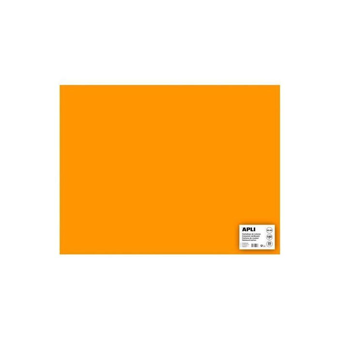Apli Cartulina 50x65cm 170gr Pack De 25h Naranja Flúor
