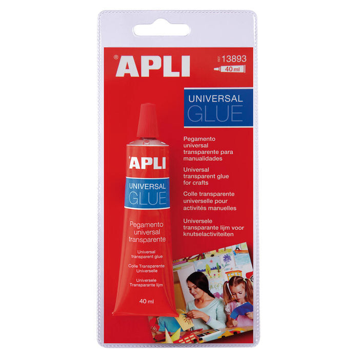 Apli Cola Universal - 40ml - Secado Rapido - Resistente Al Agua - Transparente