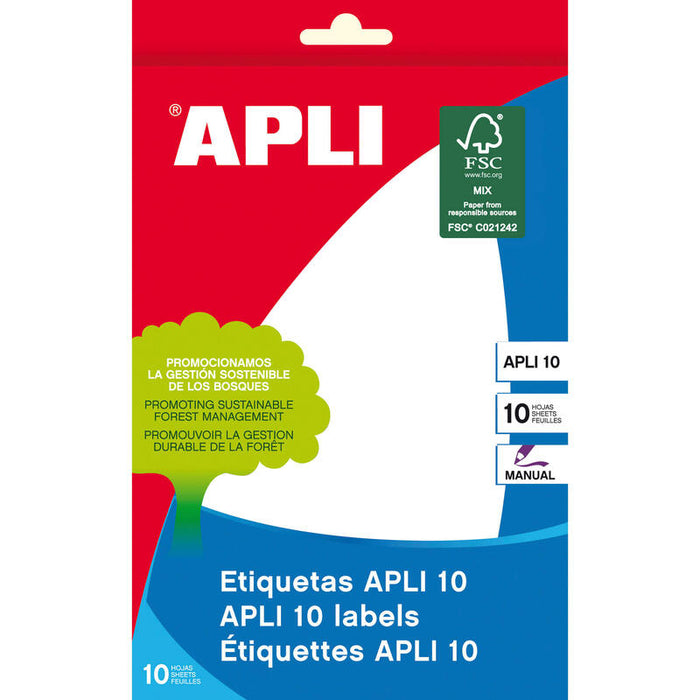 Apli Etiquetas Adhesivas 105x149mm Escritura Manual C/Romos 1 X 10h Blanco