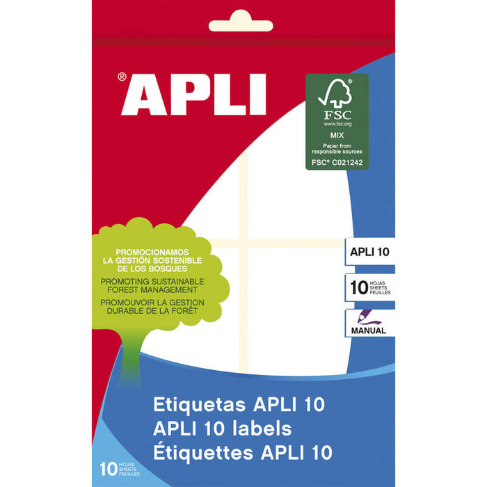 Apli Etiquetas Adhesivas 50x70mm Escritura Manual C/Romos 4 X 10h Blanco