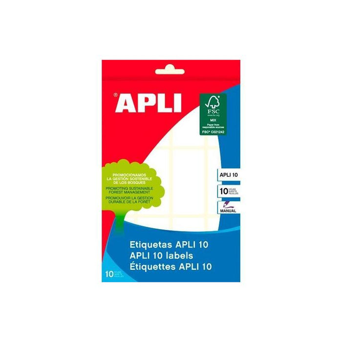 Apli Etiquetas Manuales 26x54mm 10 Hojas Blanco