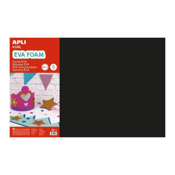 Apli Goma Eva 600x400x2 Mm Negro -Bolsa 5u-
