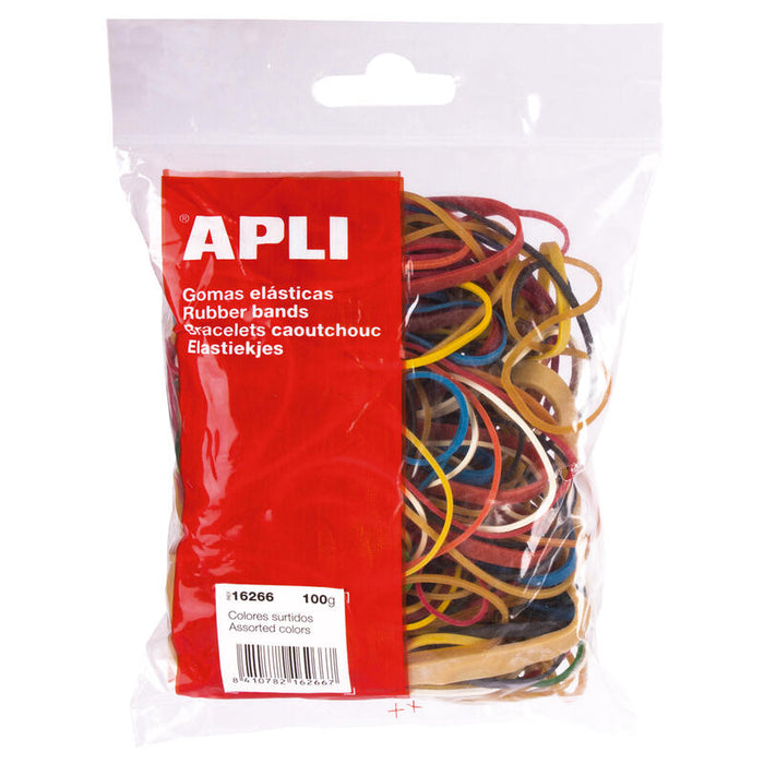 Apli Gomas Elasticas Surtidas - Contenido 100g - Gran Elasticidad Y Resistencia - 70% Caucho Natural