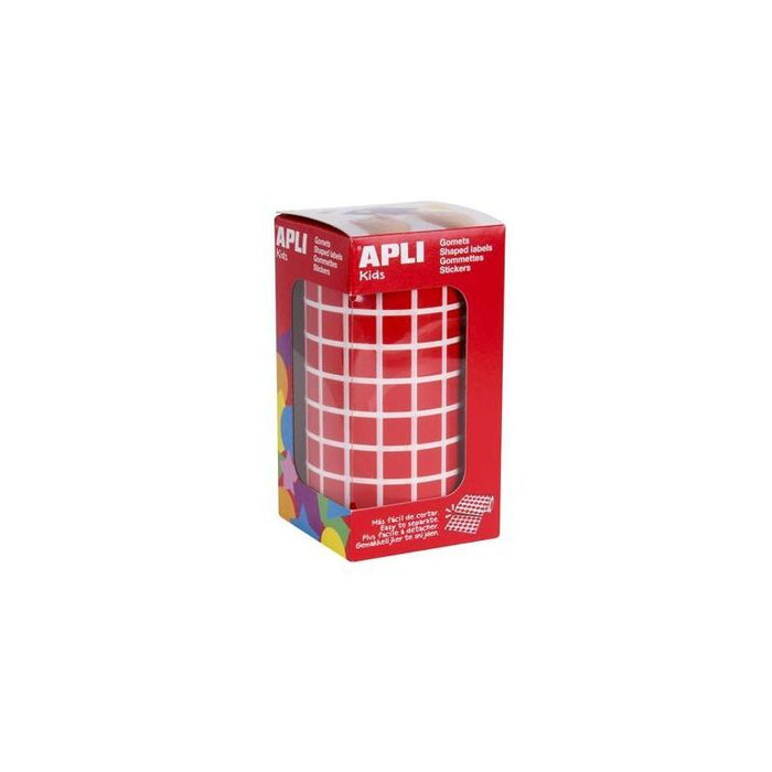 Apli Gomets Cuadrados 10mm Rollo Rojo -Rollo 6372 Unidades-